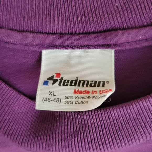Vintage Minnesota Vikings Single Stitch T-Shirt Size XL Purple Stedman Logo7 USA - Picture 5 of 6